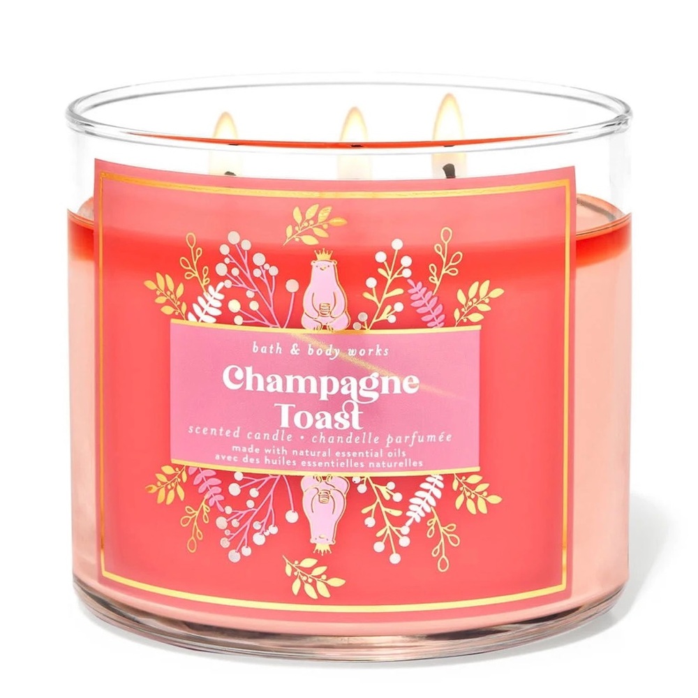 New Bath & Body Works 3-Wick Candle in Champagne Toast